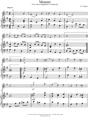 Collection: Menuet from Anna Magdalena's Notebook