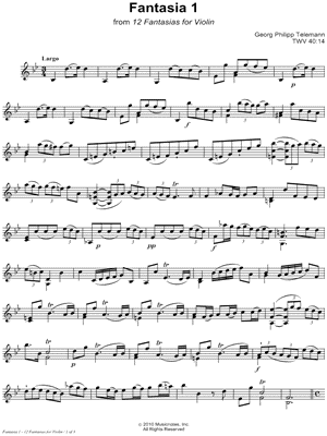 Collection: 12 Fantasias for Violin