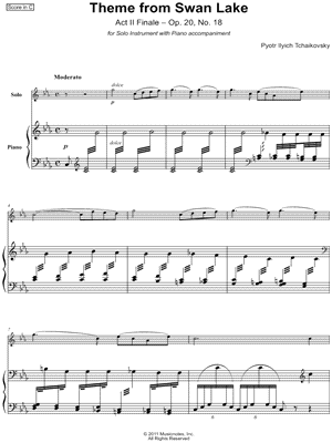 Collection: Theme From Swan Lake, Op. 20: No. 18 - Eb Instrument & Piano