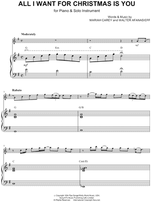 Collection: All I Want for Christmas Is You - C Instrument & Piano