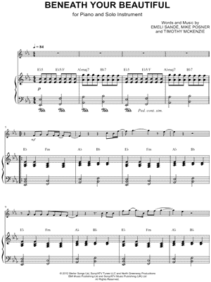 Collection: Beneath Your Beautiful - Eb Instrument & Piano