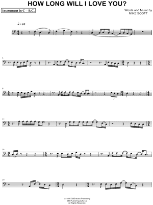 Collection: How Long Will I Love You - Bass Clef Instrument & Piano