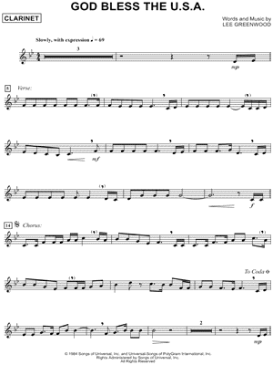 Collection: God Bless the U.S.A. - Clarinet & Piano