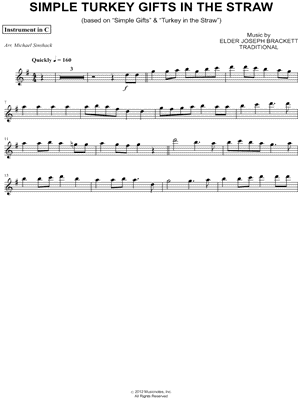Collection: Simple Turkey Gifts in the Straw - C Instrument & Piano