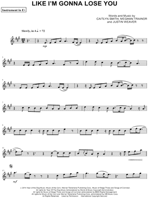 Collection: Like I'm Gonna Lose You - Eb Instrument & Piano
