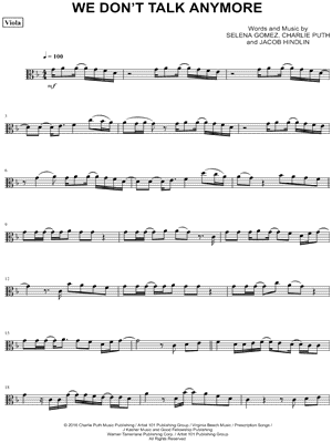 Collection: We Don't Talk Anymore - Viola & Piano