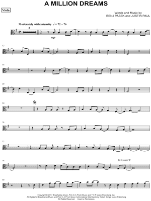 Collection: A Million Dreams - Viola & Piano