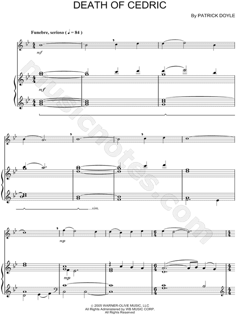 Collection: Death of Cedric - Trombone & Piano