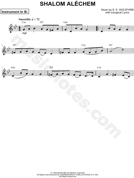 Collection: Shalom Aléchem - Bb Instrument & Piano