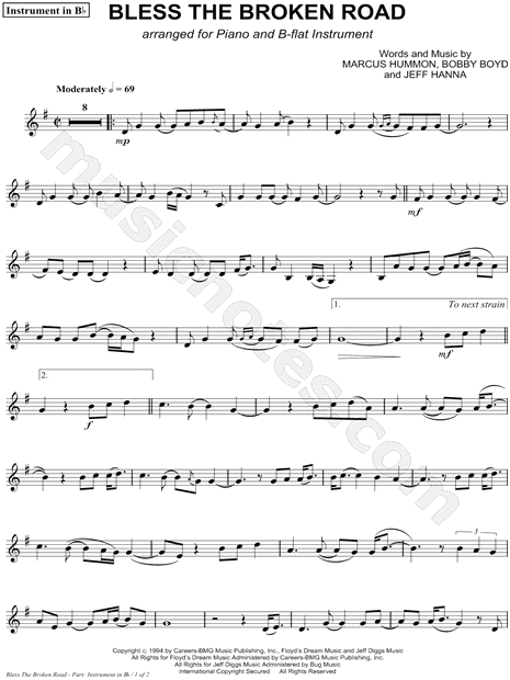 Collection: Bless the Broken Road - Bb Instrument & Piano
