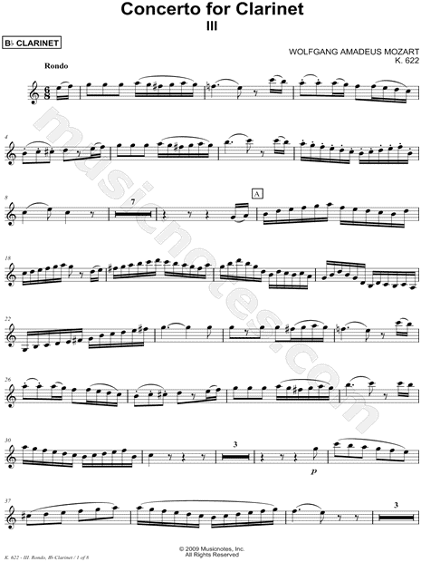 Collection: Concerto for Clarinet: III. Rondo - Clarinet & Piano