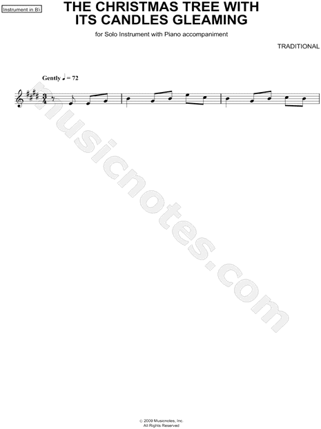 Collection: The Christmas Tree with Its Candles Gleaming - Bb Instrument & Piano
