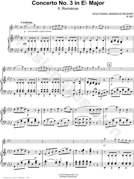 Collection: Horn Concerto No. 3 In Eb Major; II. Romanze - Bb Instrument & Piano