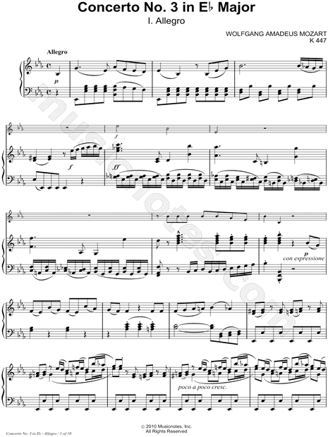 Collection: Horn Concerto No. 3 in Eb Major: I. Allegro - C Instrument & Piano