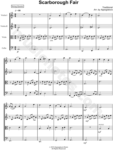 Collection: Scarborough Fair - String Quartet