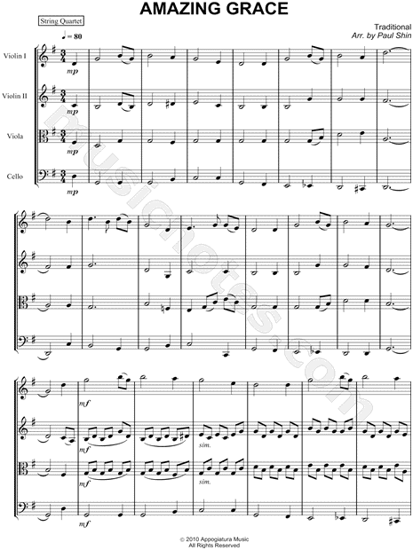 Collection: Amazing Grace - String Quartet