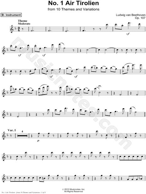 Collection: Air Tirolien, Op. 107, No 1 - Bb Instrument & Piano