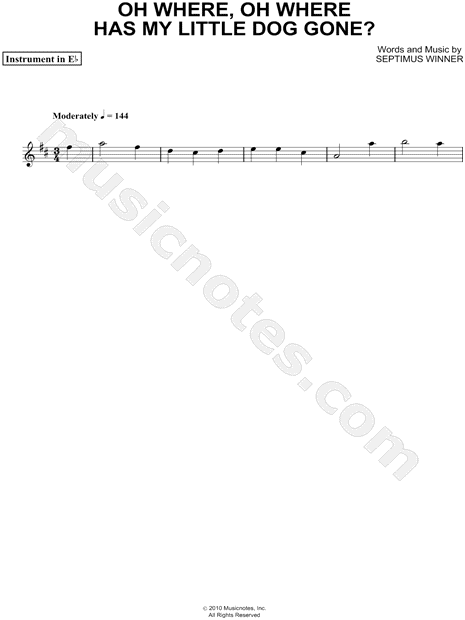 Collection: Oh Where, Oh Where Has My Little Dog Gone? - Eb Instrument & Piano