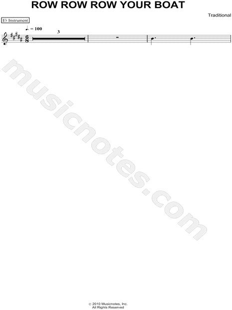 Collection: Row, Row, Row Your Boat - Eb Instrument & Piano