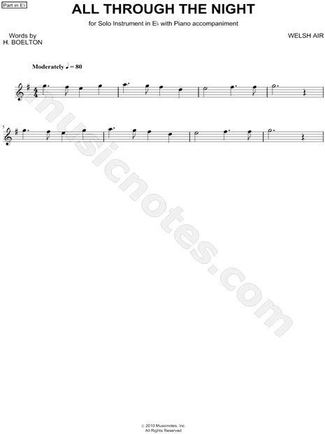 Collection: All Through the Night - Eb Instrument & Piano