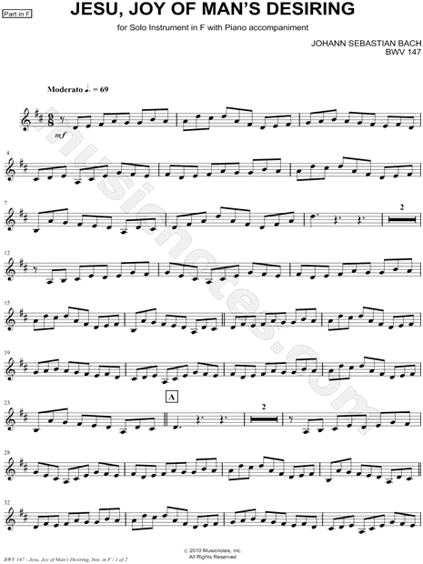 Collection: Jesu, Joy of Man's Desiring - F Instrument & Piano