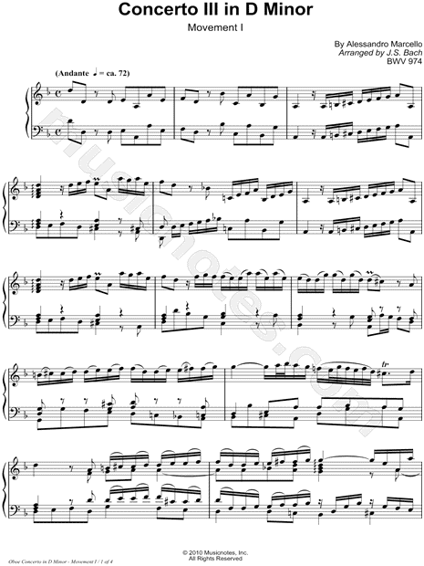Collection: Concerto No. 3 in D Minor, BWV 974