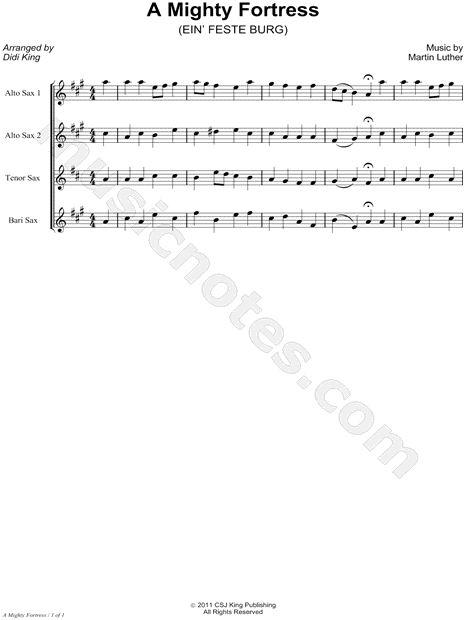 Collection: A Mighty Fortress Is Our God - Saxophone Quartet