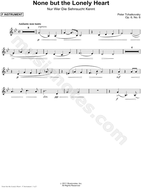 Collection: None But the Lonely Know - F Instrument & Piano
