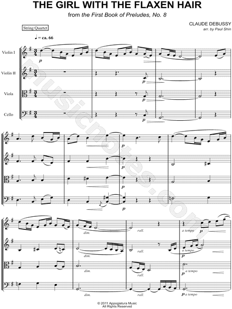 Collection: The Girl With the Flaxen Hair - String Quartet