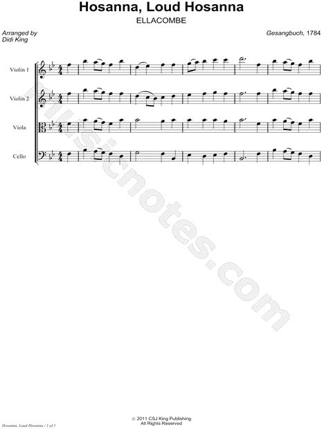 Collection: Hosanna, Loud Hosanna - String Quartet