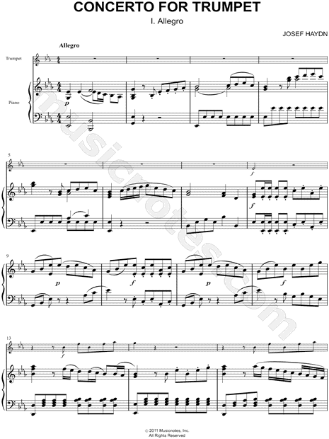 Collection: Concerto for Trumpet - I. Allegro - Bb Trumpet & Piano