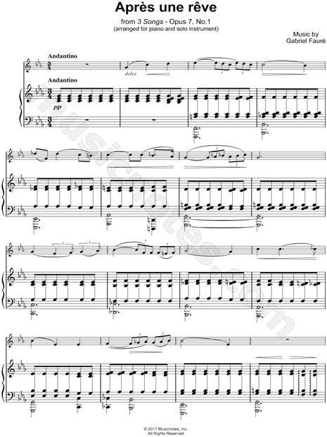 Collection: Après un rêve - Eb Instrument & Piano