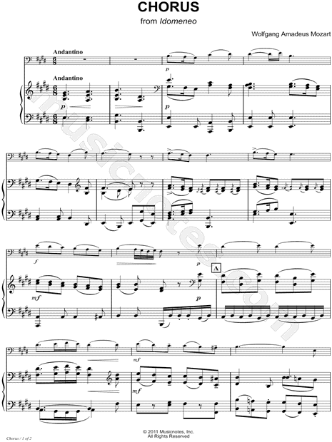 Collection: Chorus: Placido è il mar - Bb Instrument & Piano