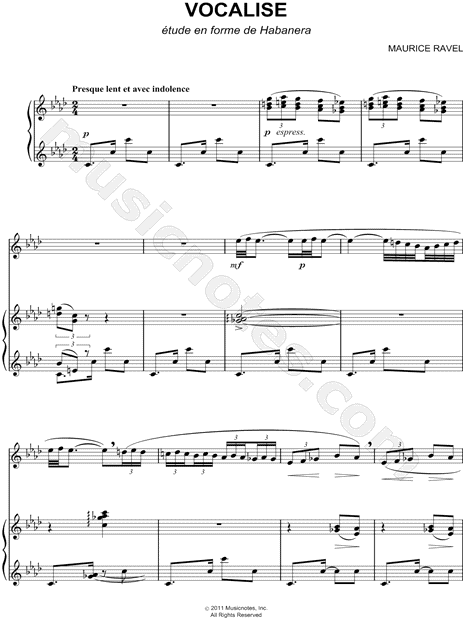Collection: Vocalise - Étude En Forme De Habanera - Bb Instrument & Piano