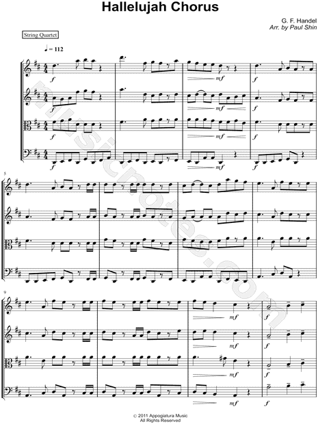 Collection: Hallelujah Chorus - String Quartet