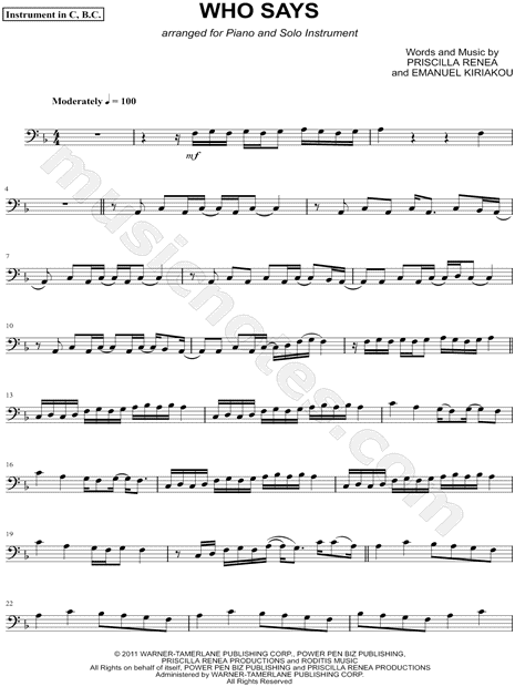 Collection: Who Says - Bass Clef Instrument & Piano