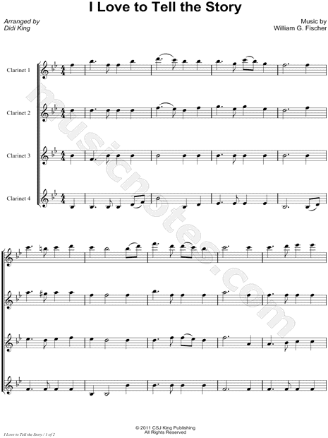 Collection: I Love To Tell the Story - Clarinet Quartet
