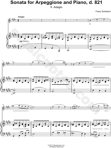 Collection: Sonata for Arpeggione and Piano, d. 821: II. Adagio