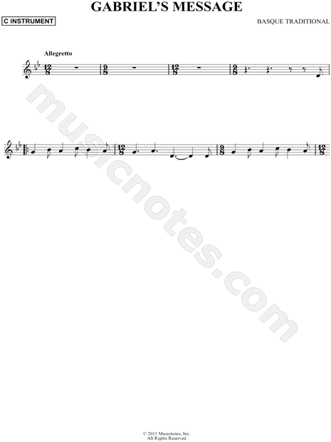 Collection: Gabriel's Message - C Instrument & Piano