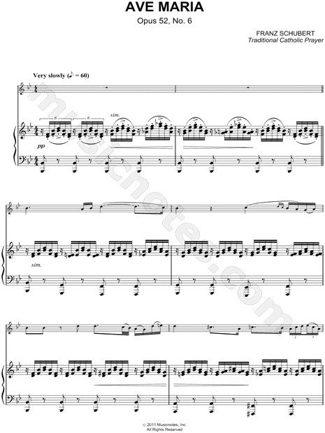 Collection: Ave Maria, Opus 52, No. 6 - C Instrument & Piano