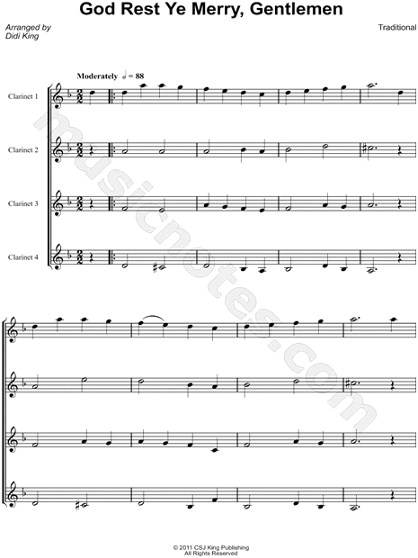 Collection: God Rest Ye Merry, Gentlemen - Clarinet Quartet