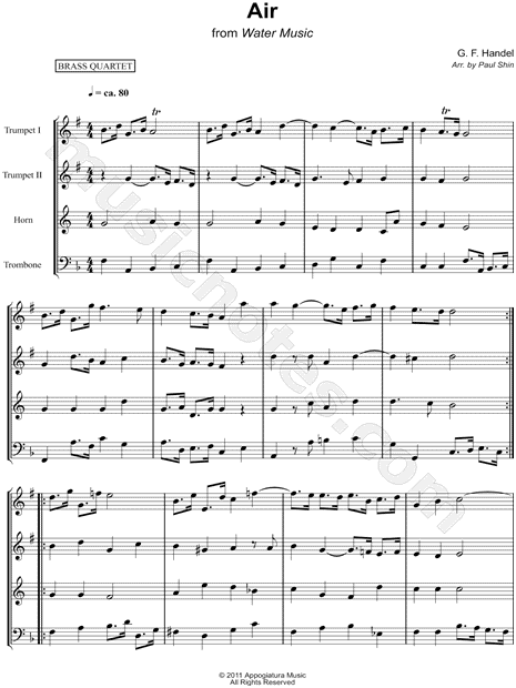 Collection: Air from the Water Music - Brass Quartet