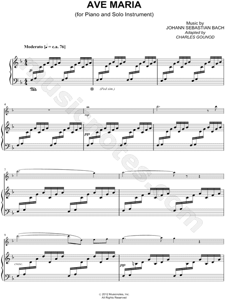 Collection: Ave Maria - Bass Clef Instrument & Piano Accompaniment