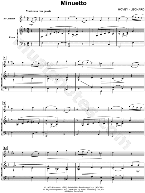Collection: Minuetto for Clarinet & Piano