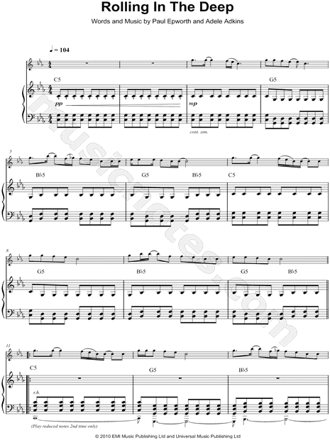 Collection: Rolling in the Deep - Eb Instrument & Piano