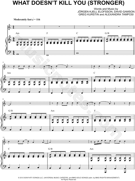 Collection: Stronger (What Doesn't Kill You) - Bass Clef Instrument & Piano