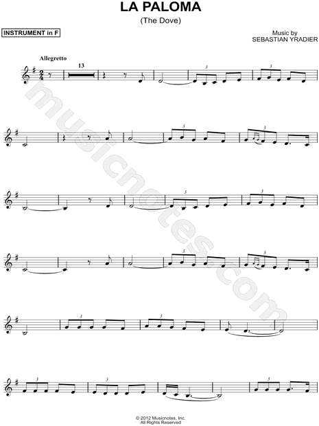 Collection: La Paloma - F Instrument and Piano