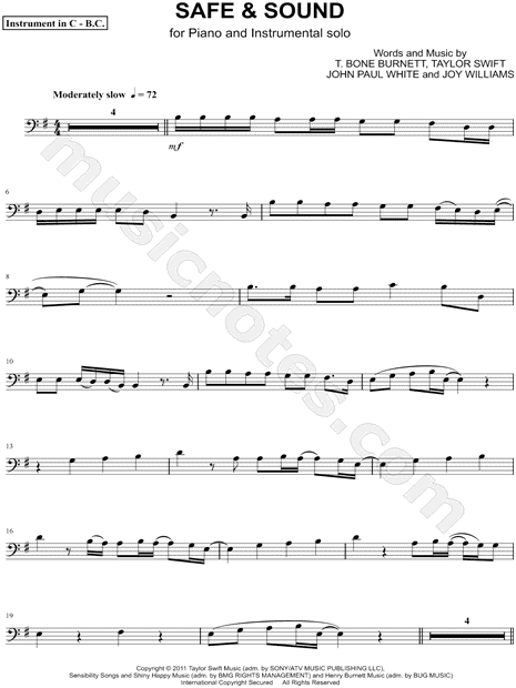 Collection: Safe & Sound - Bass Clef Instrument & Piano