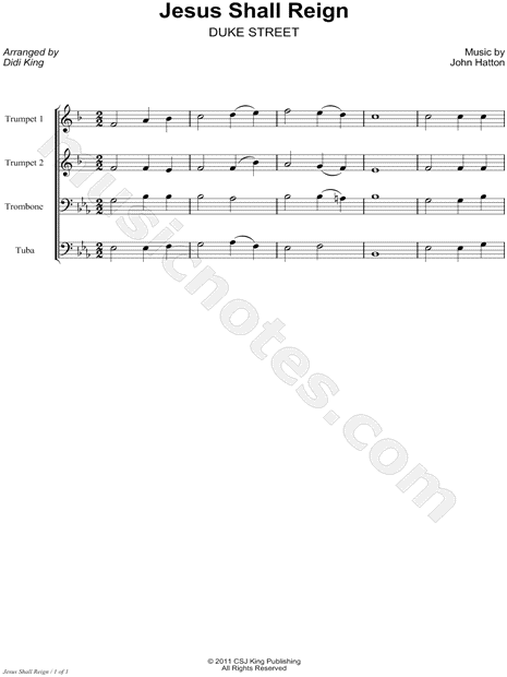 Collection: Jesus Shall Reign - Brass Quartet