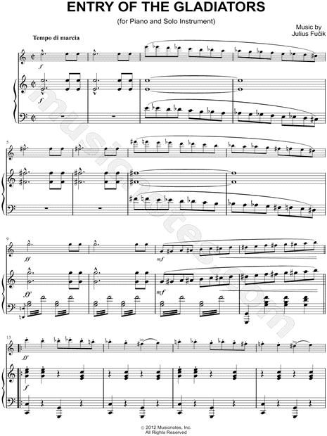 Collection: Entry of the Gladiators - Bass Clef Instrument & Piano